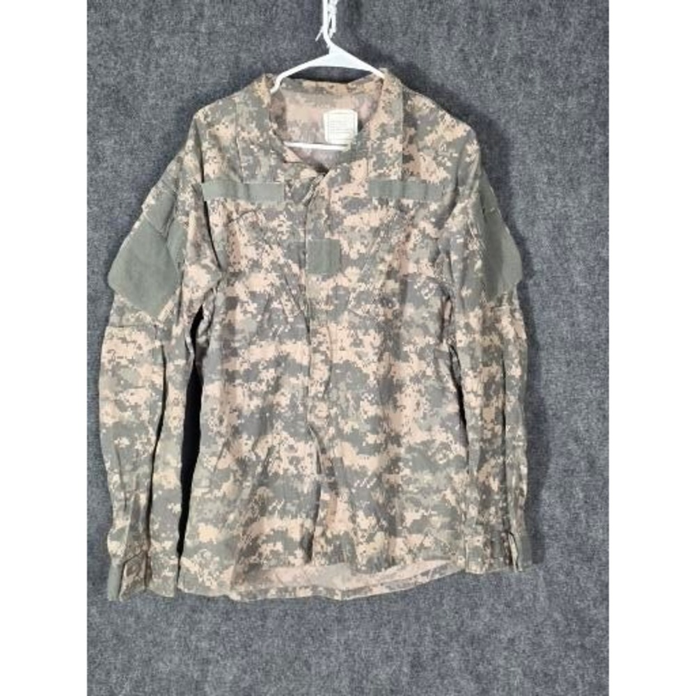 VTG Men US Army ACU Digital‎ Camo Combat Uniform Jacket Shirt Sz M Long Military